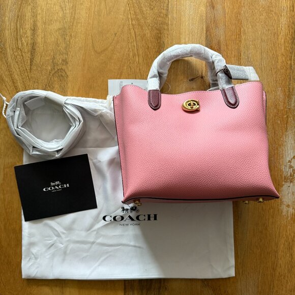 Coach Willow Tote 24 Bucket Colorblock Pink Bag NWT - Picture 7 of 13